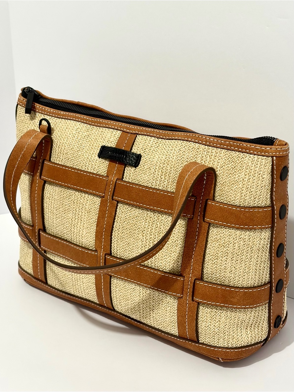 HAMMITT Addie MD Crossbody/Tote In Saddle Raffia/Bronze Hardware Like ๐ - Picture 13 of 16